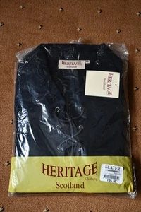 Heritage Highland Clothing Scotland Jacobite Ghillie Shirt Navy Size XL - Picture 1 of 2