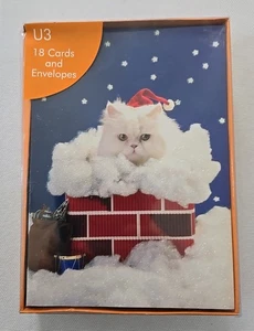 Innovative Art Jolly Holiday 18 Katzen im Kamin Design Weihnachtskarten, Neu - Bild 1 von 8