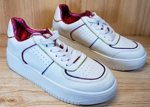 Steve Madden Mädchen Sneaker Jugend Größe 4 Weiß Mehrfarbig Schnürschuhe Neu mit Etikett - Bild 1 von 12