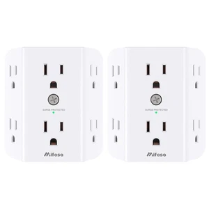 2 Stück Überspannungsschutz Steckdose, Steckdosenverteiler, Mehrfachstecker Wand weiß  - Bild 1 von 7