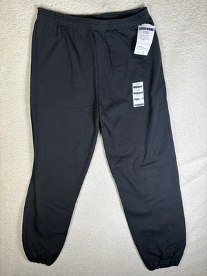 NEW Vintage Jerzees NuBlend Sweatpants Mens 2X Black USA Made NOS Deadstock - Image 1 of 4