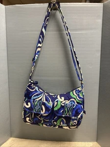 Vera Bradley Crossbody Purse Mediterranean Blue Pattern Excellent Condition  - Picture 1 of 14