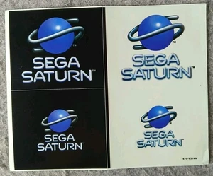 Vintage OEM Sega Saturn Logo Sticker Sheet x4 – Authentic Retro SEGA Collectible - Picture 1 of 3