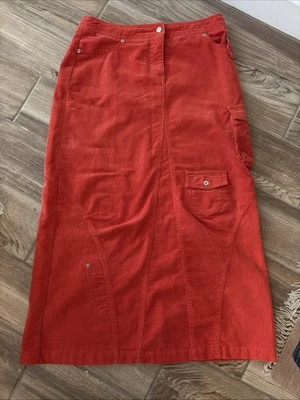 油性全裙女式 38 US 10 珊瑚灯芯绒 36 英寸裙 — 第 1/4 张图片