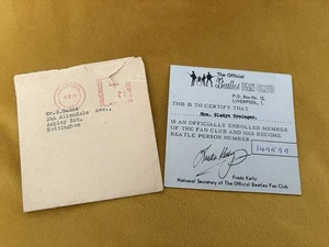 Beatles Fan Club Card & Envelope No. 149599 May 1971 Ex Condition - Foto 1 di 5