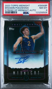 2023 Topps Midnight Brandin Podziemski RC Stroke of Midnight Auto PSA 8 LOW POP - Imagen 1 de 2