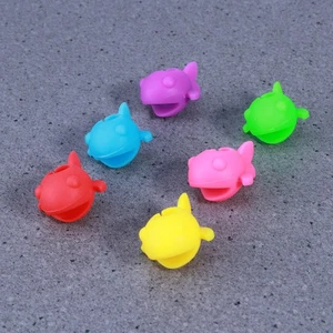 6 Pezzi Bicchiere Vino Logo Silicone Marcatori Catena Tonda Tazza Charm Charm - Foto 1 di 12