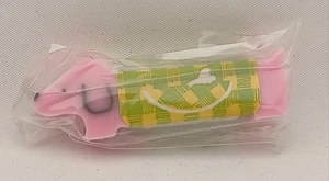 Rare SEED Japan dachshund eraser vintage 1980s dog design kawaii NIP Pastel Pink - Imagen 1 de 6