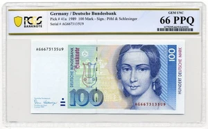 1989 100 Mark Germany, Pick# 41a - PCGS GEM UNC 66 PPQ - Picture 1 of 2