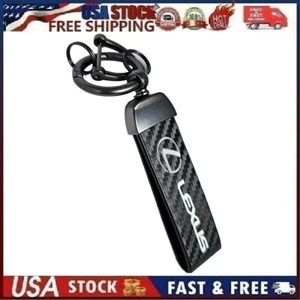 Genuine Leather Car Keychain Set for Lexus Key Ring Lanyard Accessories Style 2 - Picture 1 of 16