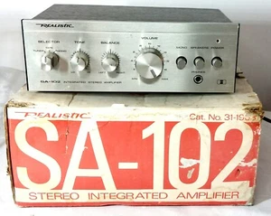 REALISTIC SA-102 Vintage Stereo Integrated Amplifier BOXED - Tested Working - Picture 1 of 8