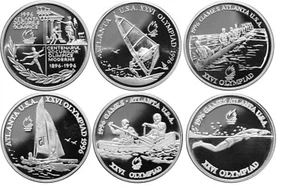 Romania 6 PCS Coin SET, 10 Lei 1996, Nickel - Steel, UNC, Atlanta Olympic Games - Picture 1 of 4