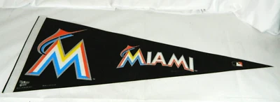 Miami Marlins 2012 Win Craft MLB 12 in X 30 inch baseball Pennant Black - Image 1 of 4