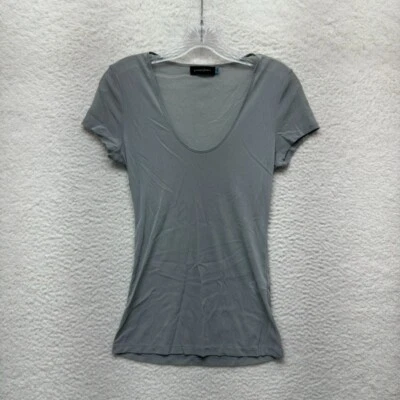 Top de malla vintage Y2K gris medio transparente Cyber Fairy Grunge Whimsigoth Italia Foto 1 de 4