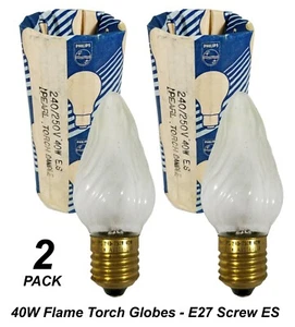 2 x 40W Incandescent Candle Light Globes Bulbs Lamps E27 Screw Pearl Frosted - Picture 1 of 2