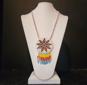 Vtg Handmade Seed Bead Native American Indigenous Indian Necklace Jewelry - Picture 1 of 7