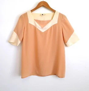 VINTAGE LE DODO ITALY Silk Sailor Style Blouse Top Matching Separate S M 40 - Picture 1 of 10
