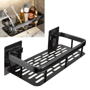 Wall Mounted Bathroom Shelf No-drilling Storage Rack Over Toilet Organizer Decor - Picture 1 of 8