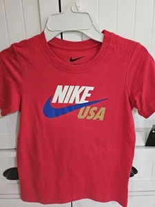 Boys Youth Kids NIKE short sleeve Red USA Shirt Size 7 - Picture 1 of 1