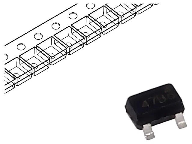 Transistor 10X BC847BW-AU_R1_000A1: NPN bipolar 45V 0,1A 0,25W SOT323 PanJit Sem Foto 1 de 1