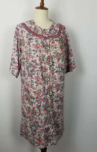 Women's M Vintage Nightgown Housedress 1/2 Zip Ditsy Print Floral Cottagecore - Picture 1 of 11