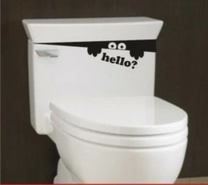 Sticker Connection | Toilet Monster Hello | Bathroom Wall Art Decal Funny - Picture 1 of 6
