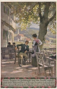 Paul Hey Künstler-AK Keinen Tropfen im Becher Volksliederkarte Nr. 40 2208312 - Picture 1 of 2