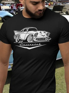 57 CHEVY CHEVROLET KLASSISCHES AUTO T-SHIRT - Herren/Damen & Kinder Größen - Bild 1 von 9