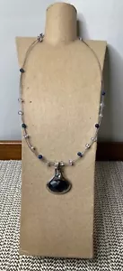 Lia Sophia Style 466 Baja Blue and Clear Silver Tone Adj. 16" - 19" Necklace - Picture 1 of 5