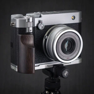 Poignée en bois fait main plaque L base en alliage pour support appareil photo Fujifilm GFX100RF - Photo 1 sur 48