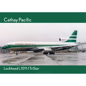 Cathay Pacific Lockheed TriStar Art Print - Kai Tak - A2 size 59 x 42 cm poster - Picture 1 of 3