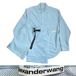 Alexander Wang Nylon L/S Shirt & Shorts Set Men’s size Medium in Light Blue - Picture 1 of 12