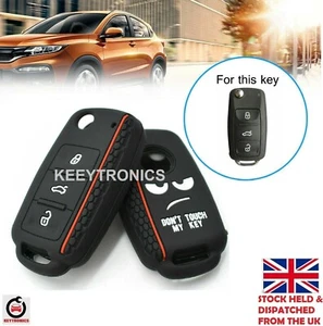 3 BUTTON Silicone Car Key Cover Fob For VW Golf FOR Skoda Seat Leon Ibiza A95 - Picture 1 of 7