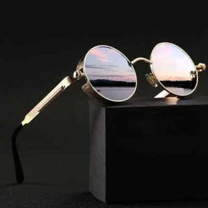 Occhiali da sole steampunk classici nuovi per uomo donna retrò montatura metallo rotondi occhiali da sole - Foto 1 di 21