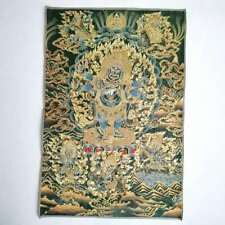 36" Tibet Tibetische Tuch Seide 6 Arme Mahakala Zorn Deity Thangka Wandbild