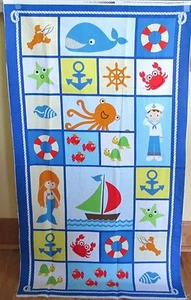 1 Darling "Seaside Holidays" Cotton Quilting Home Decor Sewing Fabric Panel - Picture 1 of 3
