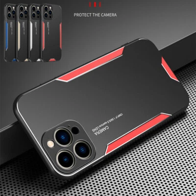 Funda Carcasa TPU Híbrida de Metal Antigolpes para iPhone 15 14 13 Pro Max 12 11 7 8 SE Foto 1 de 4