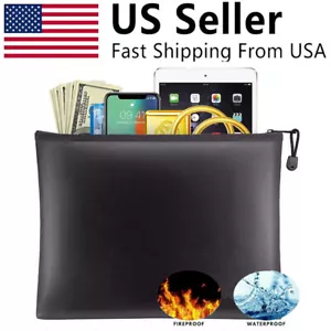 2000°F Nueva Bolsa de Dinero a Prueba de Fuego Bolsa de Documentos a Impermeable Efectivo Seguro - Imagen 1 de 16