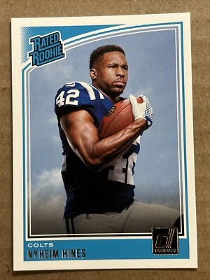 Nyheim Hines 2018 Donruss Rated Rookie Football Card. RC. Colts - Image 1 of 4