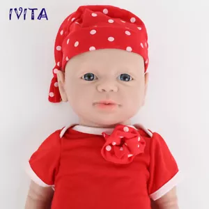 IVITA 19"" Vollsilikon Reborn Baby Mädchen nicht Vinyl Neugeborene Puppe Kind Geschenk - Bild 1 von 12