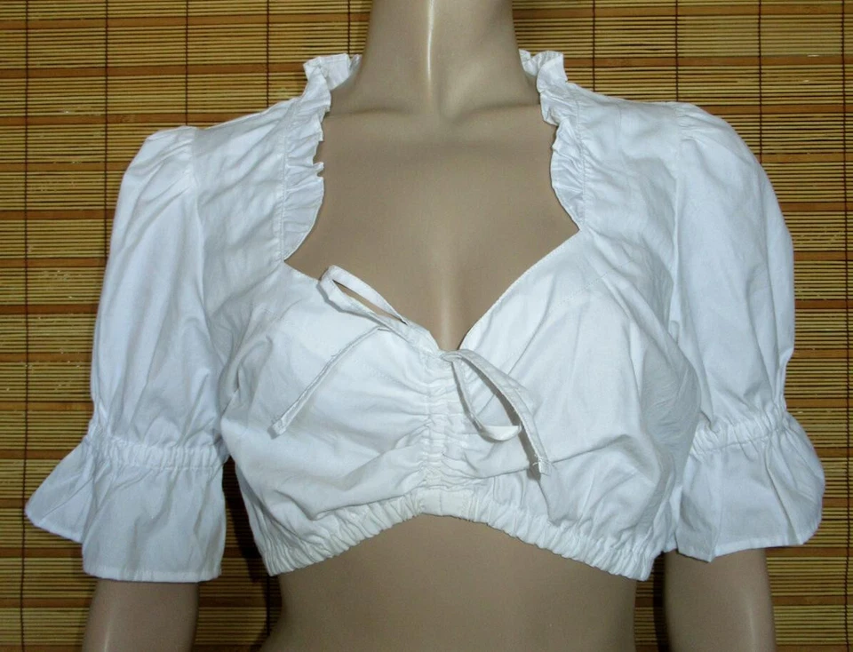 WEISSE DIRNDLBLUSE - TRACHTENBLUSE - COTTON/POL. - GR. 40 - Bild 1 von 1