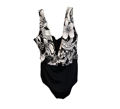 Traje de baño Longitude floral de una pieza 20W con tazas acolchadas cobertura completa natación Foto 1 de 4