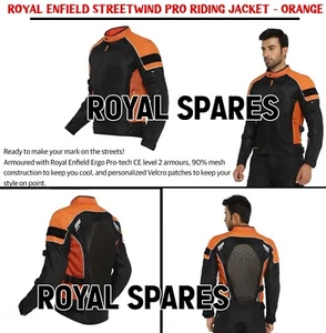 ROYAL ENFIELD "STREETWIND PRO RIDING JACKET" ORANGE - Picture 1 of 11