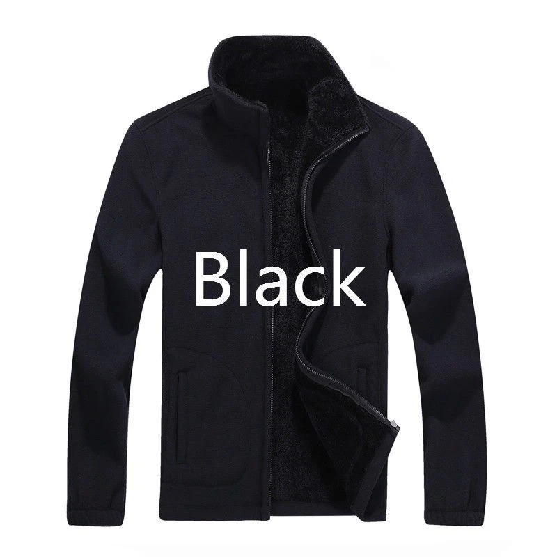 Men Winterwear Jacket Coat Thicken Warm Outdoor Zipper Choker Black Long Sleeve - Image 1 of 4