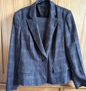 Grey Stripy Checked Next Jacket And Trouser Suit - Picture 1 of 7