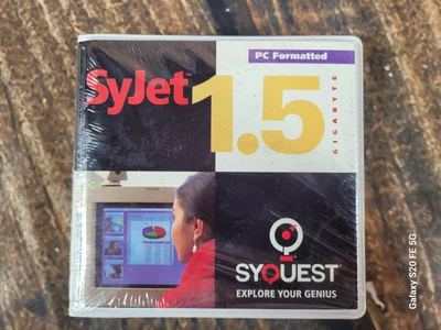 SyQuest Syjet 1.5gb Gigabyte Disk Cartridge New Sealed PC Formatted - Image 1 of 4