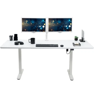 VIVO Electric 71” x 30” Stand Up Desk Workstation, White Top, White Frame - Image 1 of 4