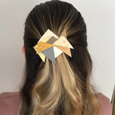 Ремесленник ручной работы геометрический кожаный заколка для волос - Изображение 1 из 4