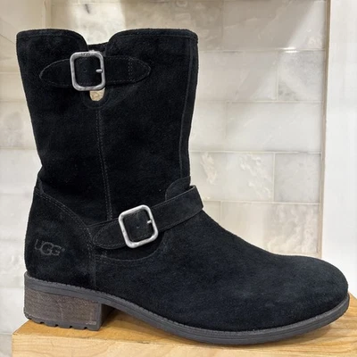 Botas forradas de lana UGG Chaney, gamuza negra, para mujer talla Euro 43 / talla 12 EE. UU. Foto 1 de 4