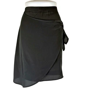 Gonna nera The Limited 100% seta finta avvolgente donna flirty carriera aziendale MED - Foto 1 di 5